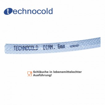 Technocold Kondensatschlauch PVC verstärkt 6x12 mm IDxAD, 50 m Rolle 