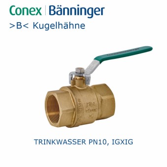 >B< Kugelhahn Trinkwasser Hebelgriff IGxIG (G) 3/4" Messing PN10 