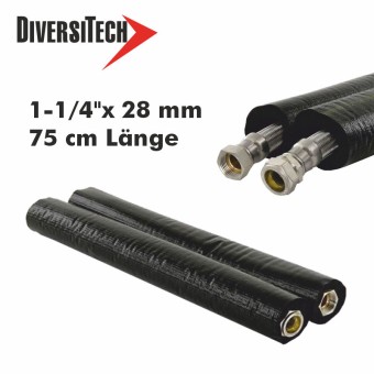 Anschluss-Set Monoblock, flex. 1“ 1/4" IG x 28 mm Klemmringv., 75 cm, isoliert, 2 Stück 