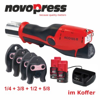Novopress ACO103 + 2xAkku + LDG+ Pressbacken bis 5/8 