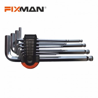 Fixman Cr-V Winkelschlüsselsatz, Innensechskant 10tlg 