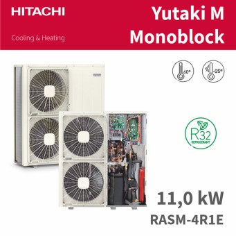 HITACHI Monoblock Wärmepumpe RASM-4R1E, 11kW R32 