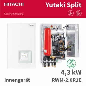 HITACHI Split-Innenteil Wärmepumpe RWM-2.0R1E, 4,3kW R32 