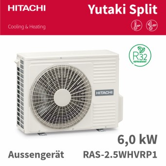 HITACHI Split Aussenteil Wärmepumpe RAS-2.5WHVRP1, 6kW R32 