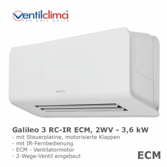 Ventilclima KWS Wandgerät Galileo 3 RC, 2WV, IR-FB, ECM 