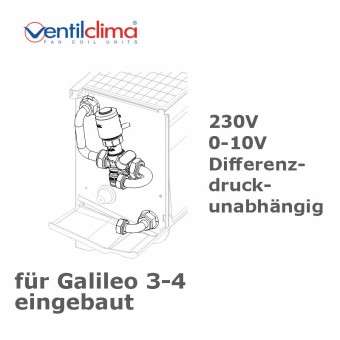 2-Wegeventil  f. Galileo 3-4, 24V, 0-10V, Diff.druck.unabh., eingebaut 