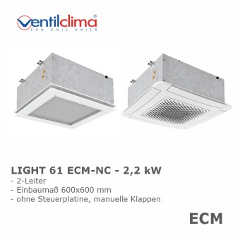 Ventilclima KW-Kassettengerät Light-ECM 61 NC,2-L, 2,2 kW 