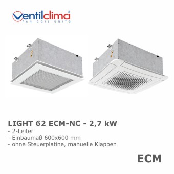 Ventilclima KW-Kassettengerät Light-ECM 62 NC,2-L, 2,7 kW 