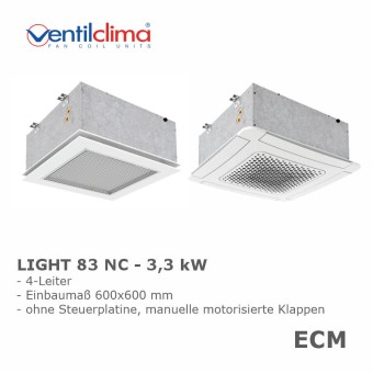 Ventilclima KW-Kassettengerät Light-ECM 83 NC,4-L, 3,3 kW 