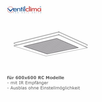 Metall-Panel für LIGHT 600x600 RC Geräte (mit IR-Empfänger) 