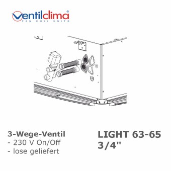 3 Wege Ventilbaugruppe 3/4", LIGHT 63-65, extern, lose 