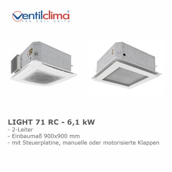 Ventilclima KW-Kassettengerät Light 71 RC,2-L, 6,1 kW, m. Steuerplatine 