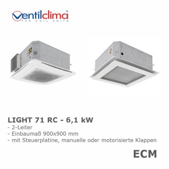 Ventilclima KW-Kassettengerät Light ECM 71 RC,2-L, 6,1 kW, m. Steuerplatine 
