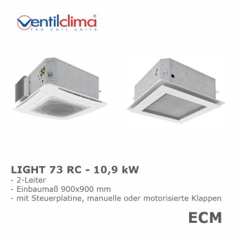 Ventilclima KW-Kassettengerät Light ECM 73 RC,2-L, 10,9 kW, m. Steuerplatine 
