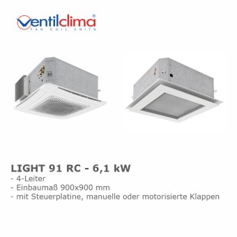 Ventilclima KW-Kassettengerät Light 91 RC,4-L, 6,1 kW, m. Steuerplatine 