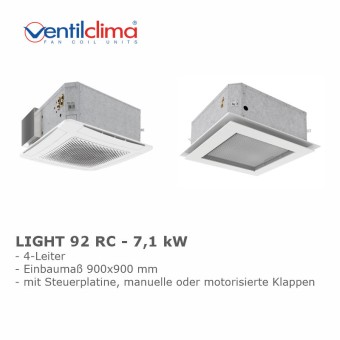 Ventilclima KW-Kassettengerät Light 92 RC,4-L, 7,1 kW, m. Steuerplatine 