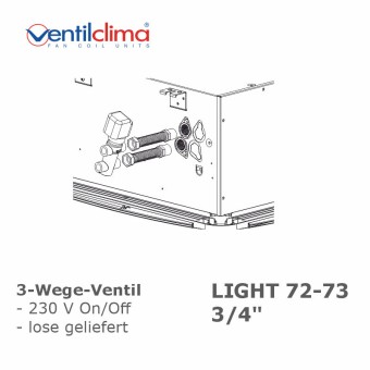 3 Wege Ventilbaugruppe 3/4", LIGHT 72-73, extern, lose 