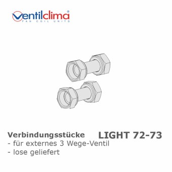 Kupfer-Verbindungsstücke für Light 72-73 m. externem 3-Wege Ventil, lose 