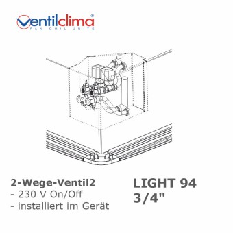 2 Wege Ventilbaugruppen 3/4", LIGHT 94, intern, installiert 