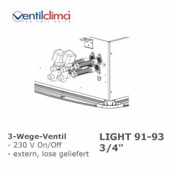 3 Wege Ventilbaugruppen 3/4", LIGHT 91-93, extern, lose 