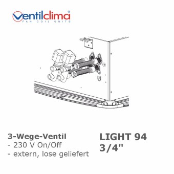 3 Wege Ventilbaugruppen 3/4", LIGHT 94, extern, lose 